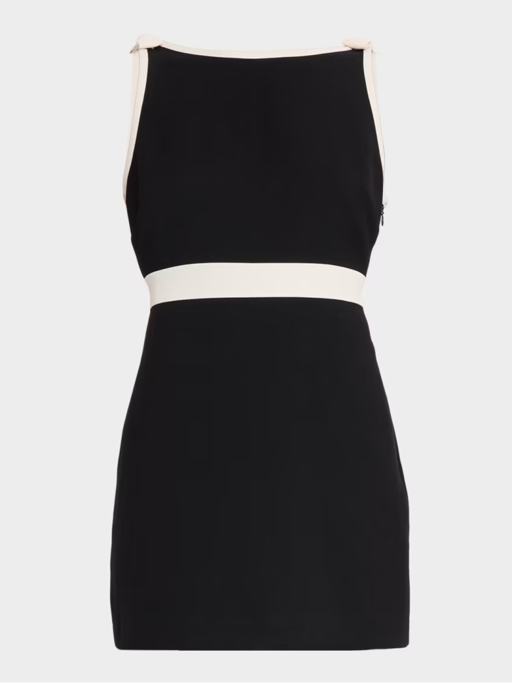 LoveShackFancy Black Catrice Mini Dress with White Trim - Picture 6 of 6